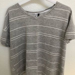 Gray and White striped tee